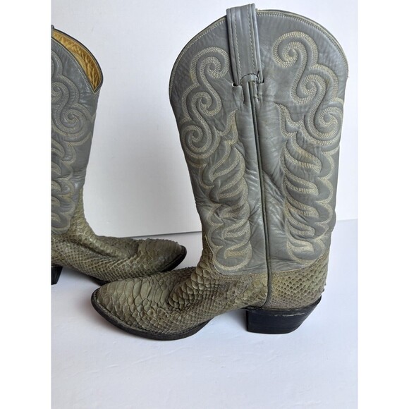 VINTAGE TONY LAMA GOLD LABEL PYTHON SNAKESKIN RARE WESTERN BOOTS 9.5 D - Picture 6 of 16